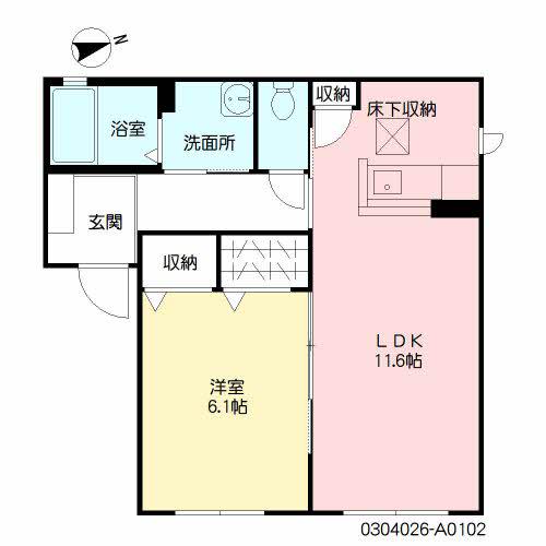 グランディール春日(1LDK/1階)の間取り写真