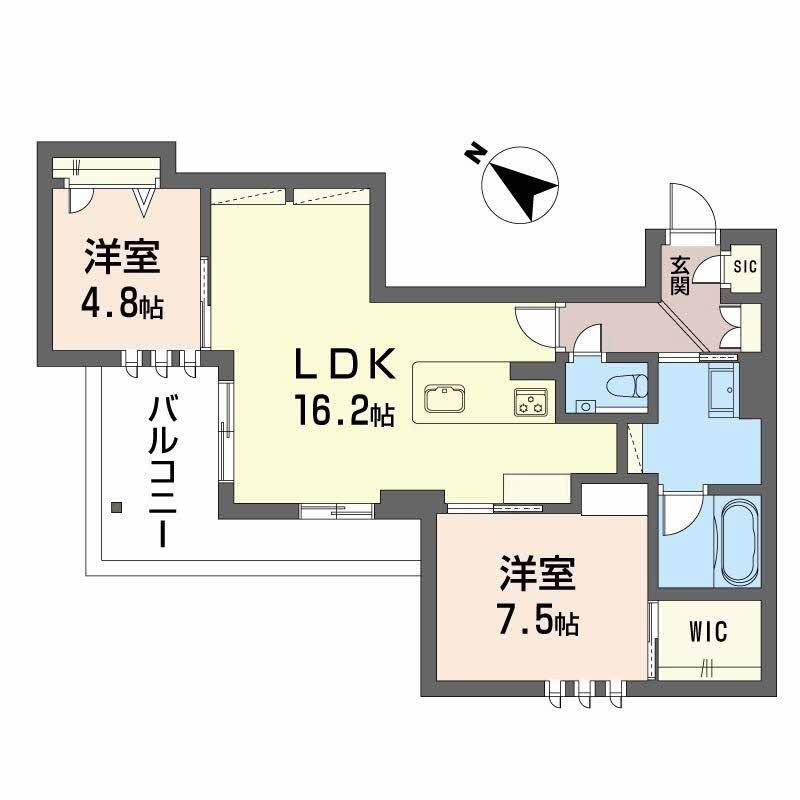 シャーメゾン 新屋敷 PREMIUM(2LDK/3階)の間取り写真