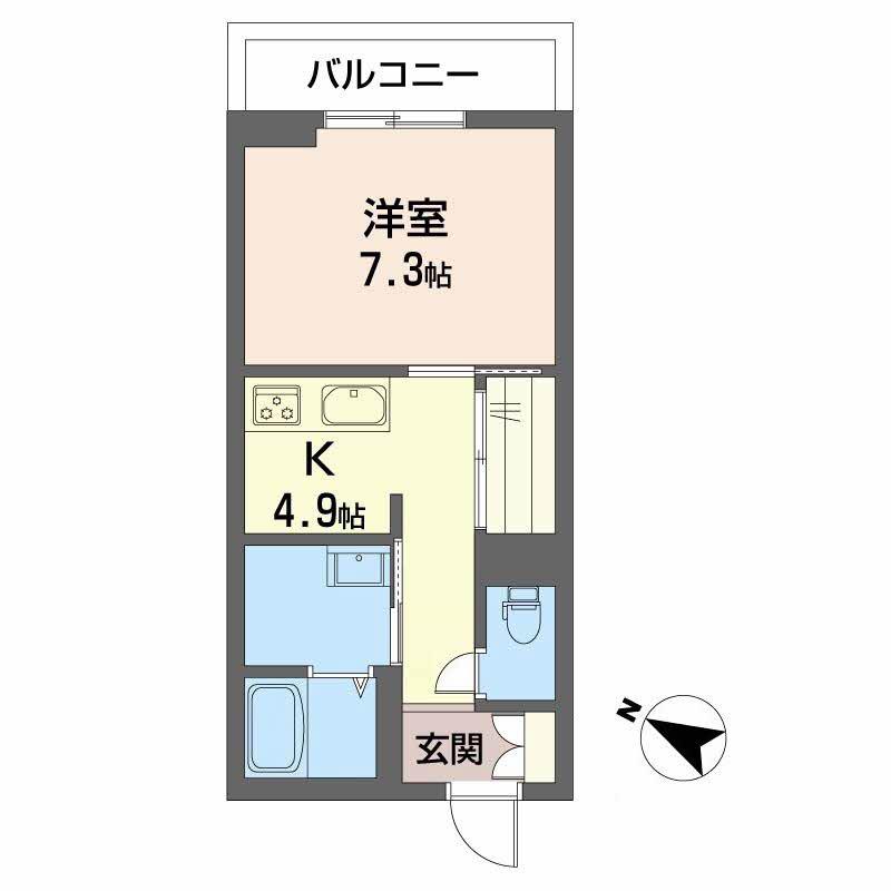 PARADISO本荘(1K/2階)の間取り写真