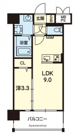 ドノーレ熊本駅東(1LDK/3階)の間取り写真