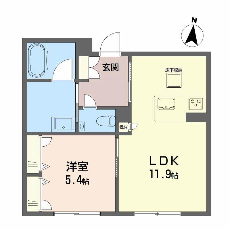 シャーメゾンHARU(1LDK/1階)の間取り写真
