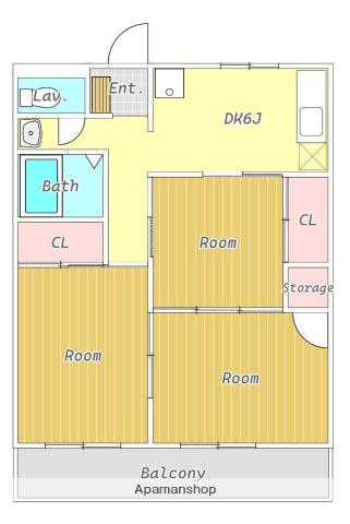 幸田ハイツ(3DK/1階)の間取り写真