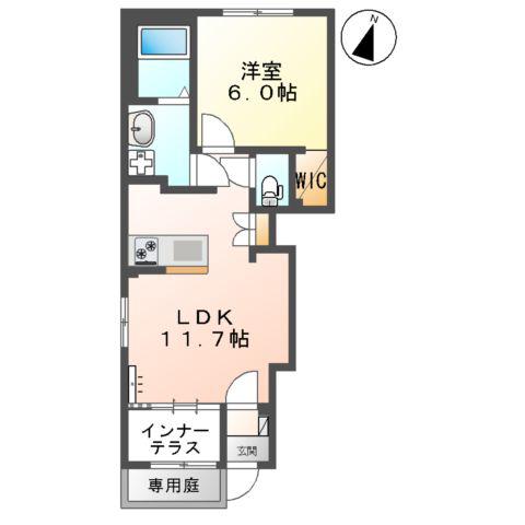 ステラ・カーサ(1LDK/1階)の間取り写真