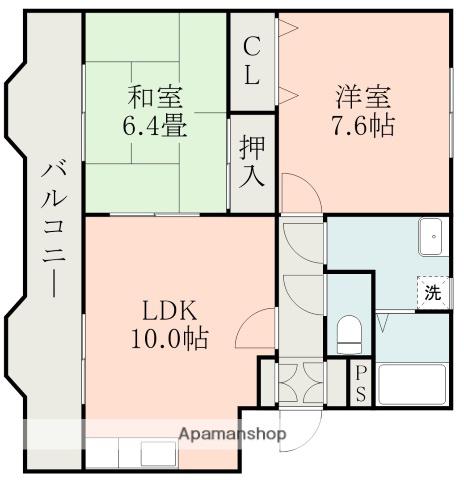 オーセンティック後藤(2LDK/3階)の間取り写真