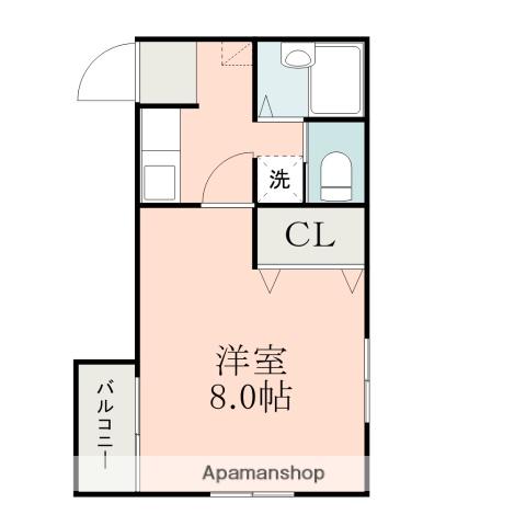 M-95(1K/3階)の間取り写真