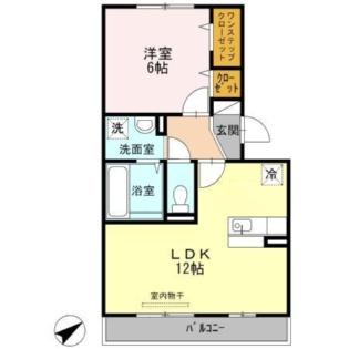 メゾンドソレイユ(1LDK/2階)の間取り写真