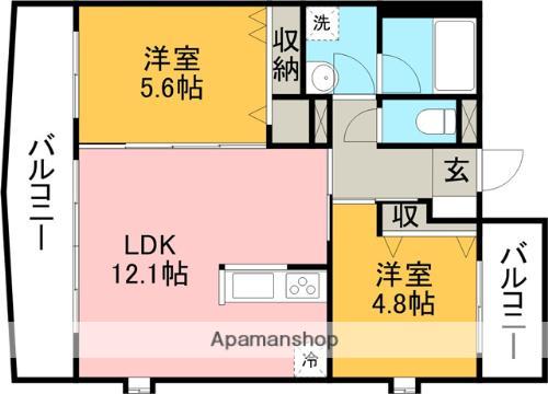 アヴァンティ横手(2LDK/2階)の間取り写真