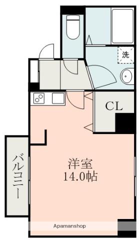 CROSS HALL 慶徳(ワンルーム/6階)の間取り写真