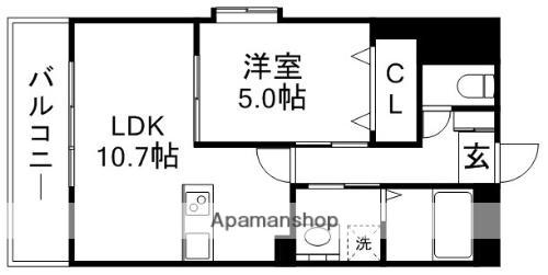 ガーデンスクエア桜町(1LDK/10階)の間取り写真