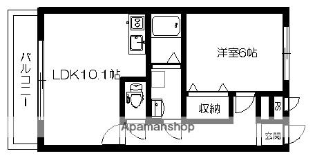 グランドステージ城南(1LDK/4階)の間取り写真