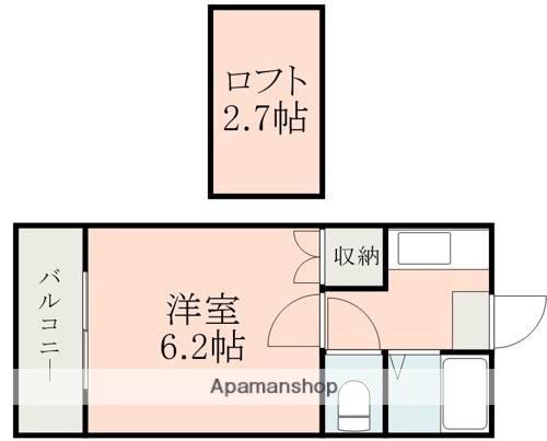 マーカス帯山(1K/2階)の間取り写真