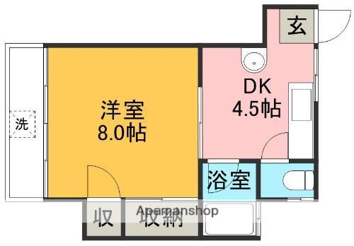 宮本コーポ(1DK/2階)の間取り写真
