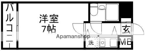 朝日プラザ鍛冶屋町(1K/3階)の間取り写真