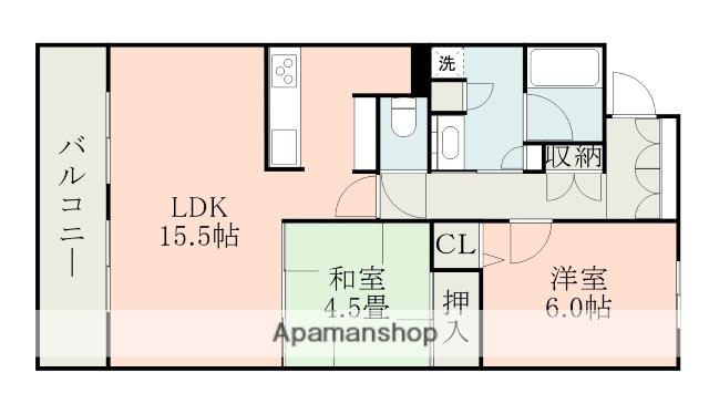 エイルヴィラ上通サンアベニュー(2LDK/13階)の間取り写真