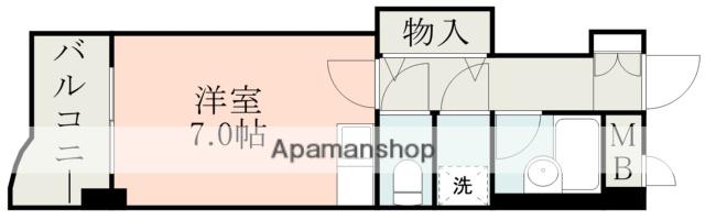 ライオンズマンション熊本中央(ワンルーム/6階)の間取り写真