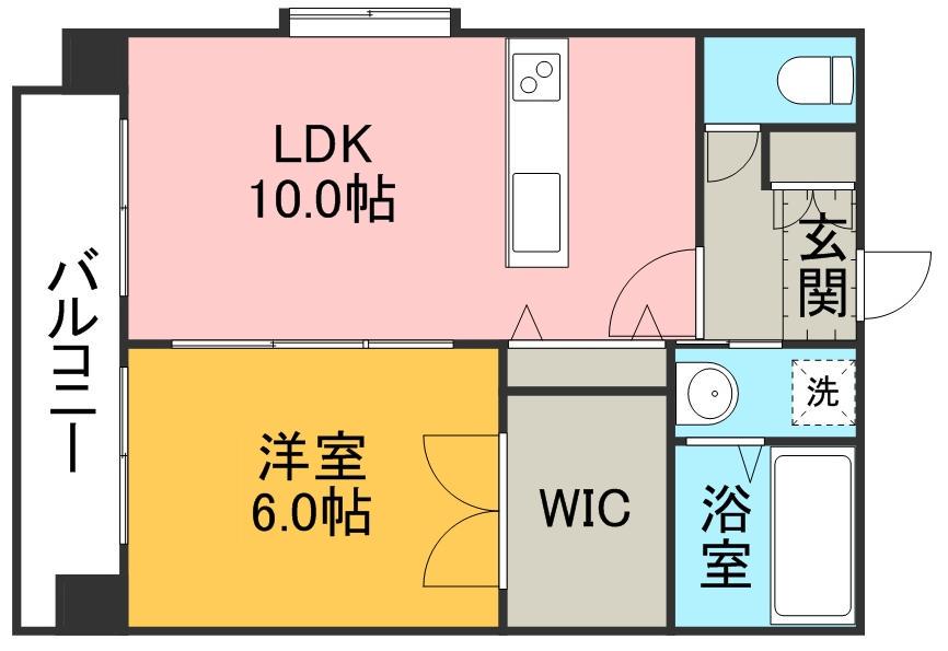 オンブラージュ白山(1LDK/5階)の間取り写真