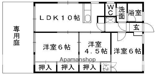 東鋼ハイツ(3LDK/1階)の間取り写真