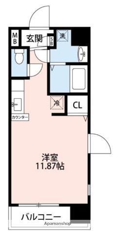 アーバン・ビルドⅡ(ワンルーム/8階)の間取り写真