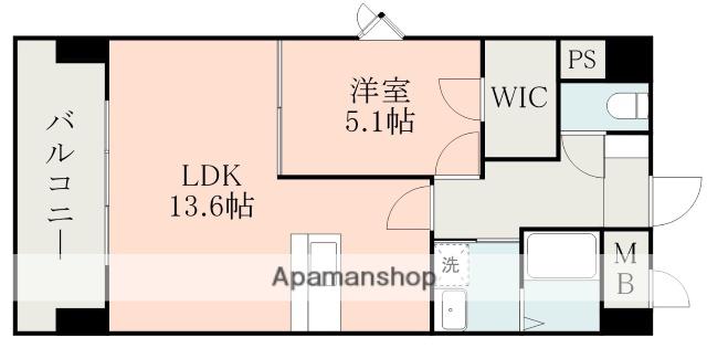 サムティ熊本近見Ⅰ(1LDK/2階)の間取り写真