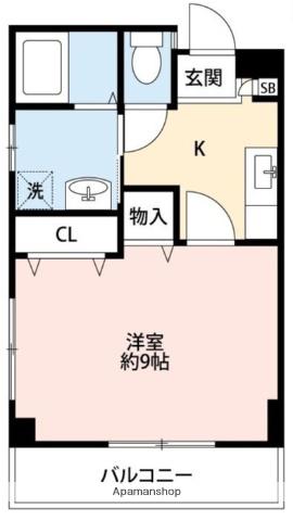 グレイス出水(1K/3階)の間取り写真