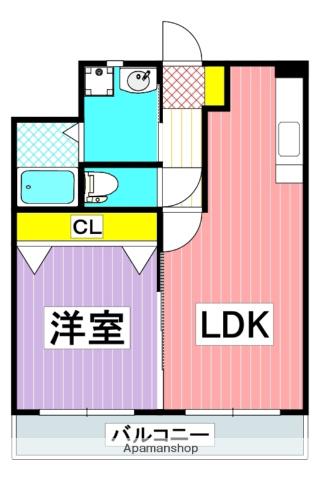 ビビエンダ弓削(1LDK/1階)の間取り写真