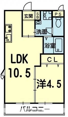 アーバン光の森(1LDK/3階)の間取り写真