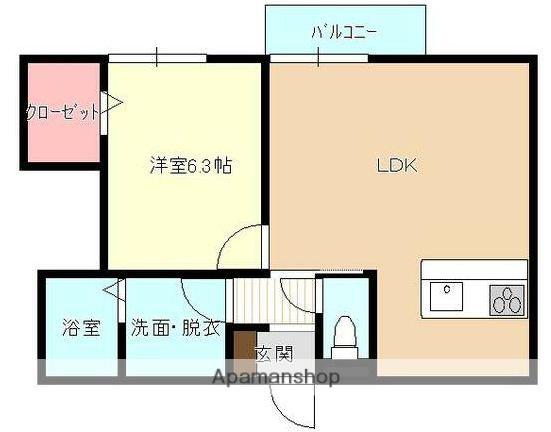 フラワーヒル(1LDK/2階)の間取り写真