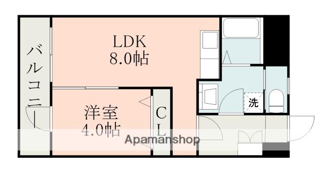 ライズ神水(1LDK/6階)の間取り写真