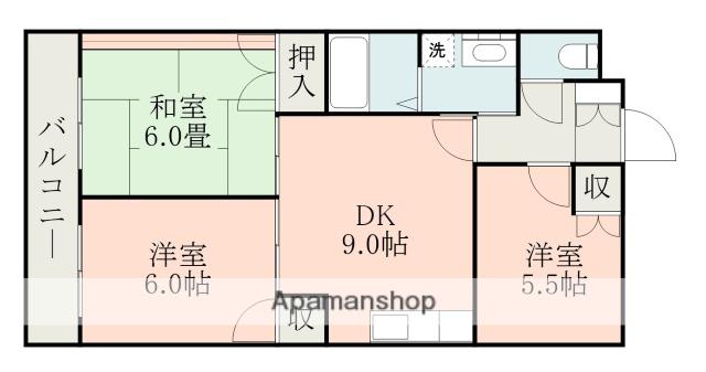 エトワール高平台(3DK/3階)の間取り写真