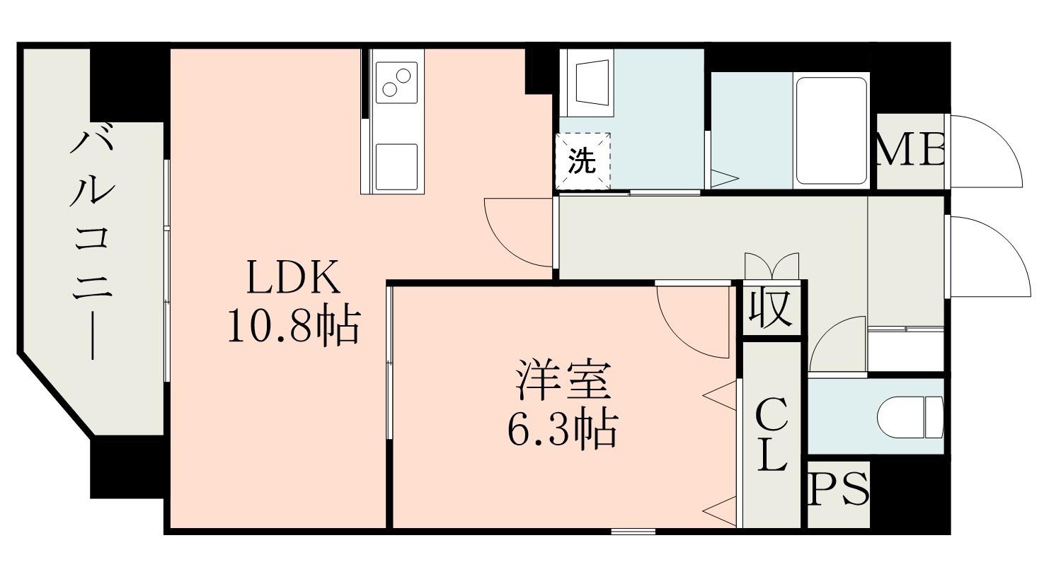 オーネスト九品寺(1LDK/9階)の間取り写真
