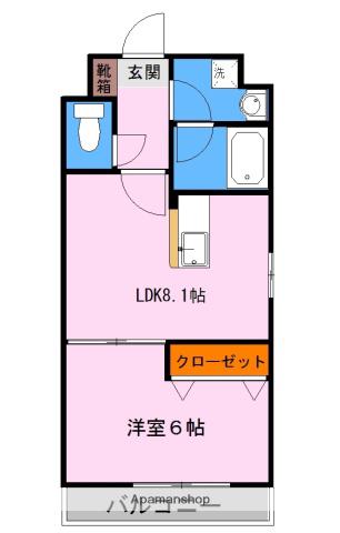 PLACE水前寺(1LDK/5階)の間取り写真