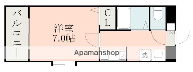 LUCE長嶺南(1K/2階)の間取り写真