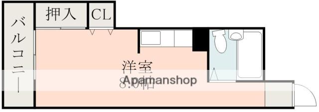 フラワーマンション(ワンルーム/2階)の間取り写真