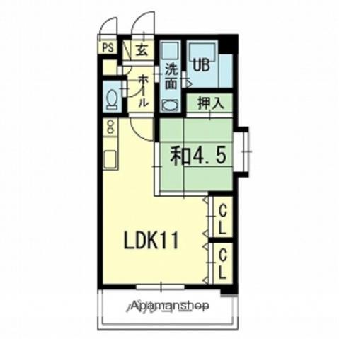 ル・ヴァン・ボア(1LDK/6階)の間取り写真
