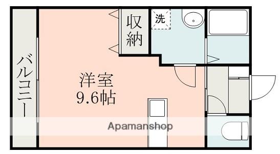 アウトゥール弓削(ワンルーム/2階)の間取り写真