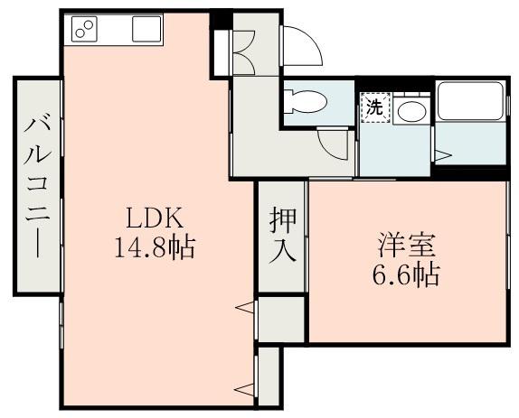 メゾンユリア(1LDK/1階)の間取り写真
