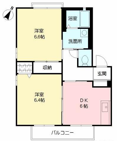 メゾンユリア(2DK/2階)の間取り写真