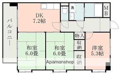 第3甲斐田ハイツ(3DK/9階)の間取り写真