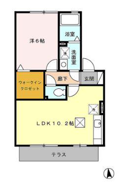 アクティブC棟(1LDK/1階)の間取り写真