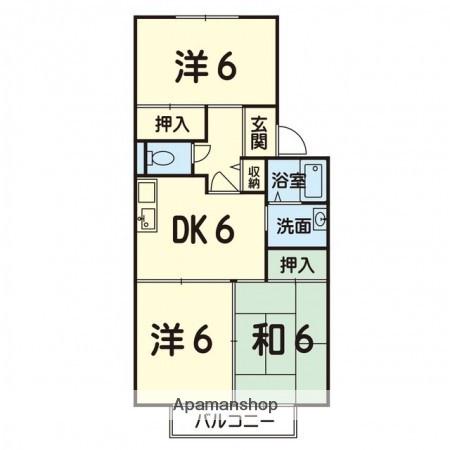 エミナンス野口  A棟(3DK/2階)の間取り写真
