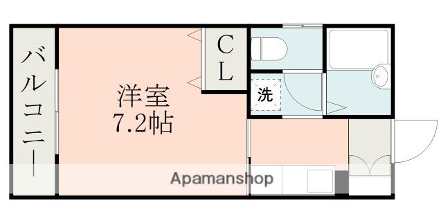 メゾンフルールB棟(1K/1階)の間取り写真