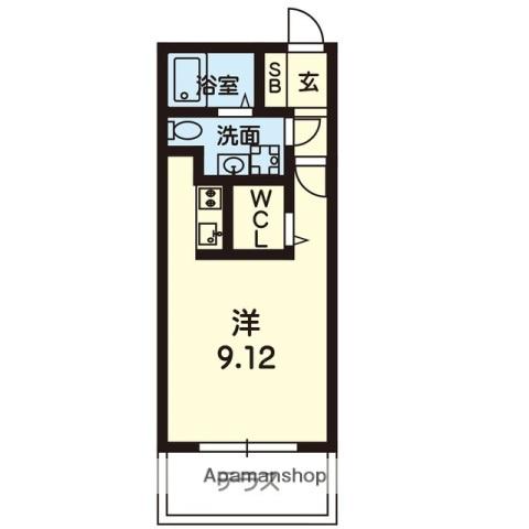 MODULOR熊本(1K/1階)の間取り写真