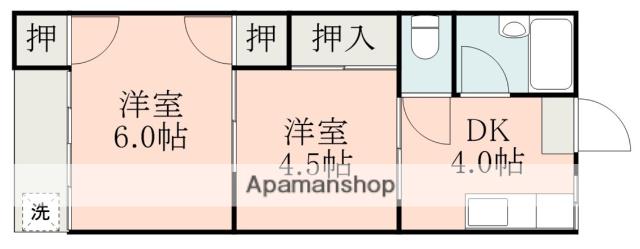 にれのきハイツ(2K/1階)の間取り写真