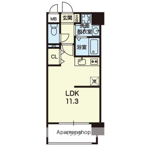 クロノスⅧ子飼橋(ワンルーム/3階)の間取り写真