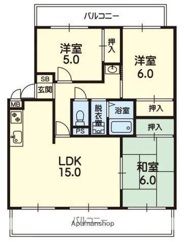 サンパールハイム(3LDK/4階)の間取り写真