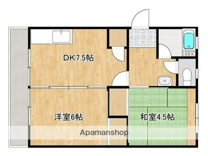 松野第一ビル(2DK/2階)の間取り写真