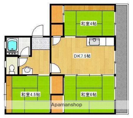 松野第一ビル(3DK/5階)の間取り写真