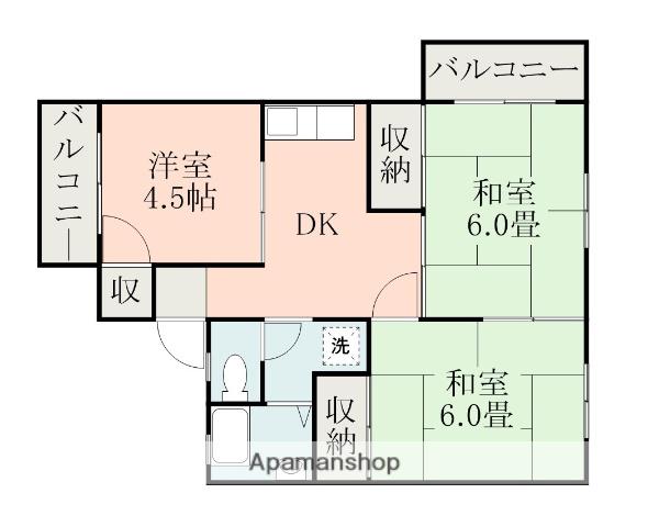 第2深川ハイツ(3DK/2階)の間取り写真