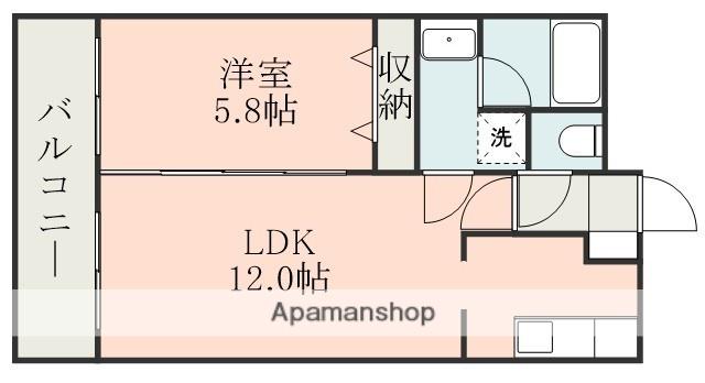 エスパシオ琴平Ⅲ(1LDK/1階)の間取り写真