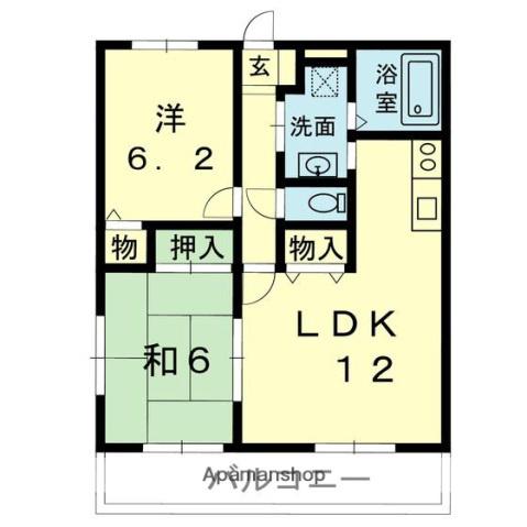 TMリバーサイドハイツ(2LDK/2階)の間取り写真